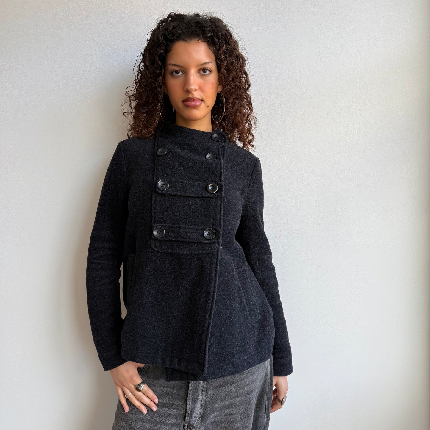 Dark grey peacoat - Size M