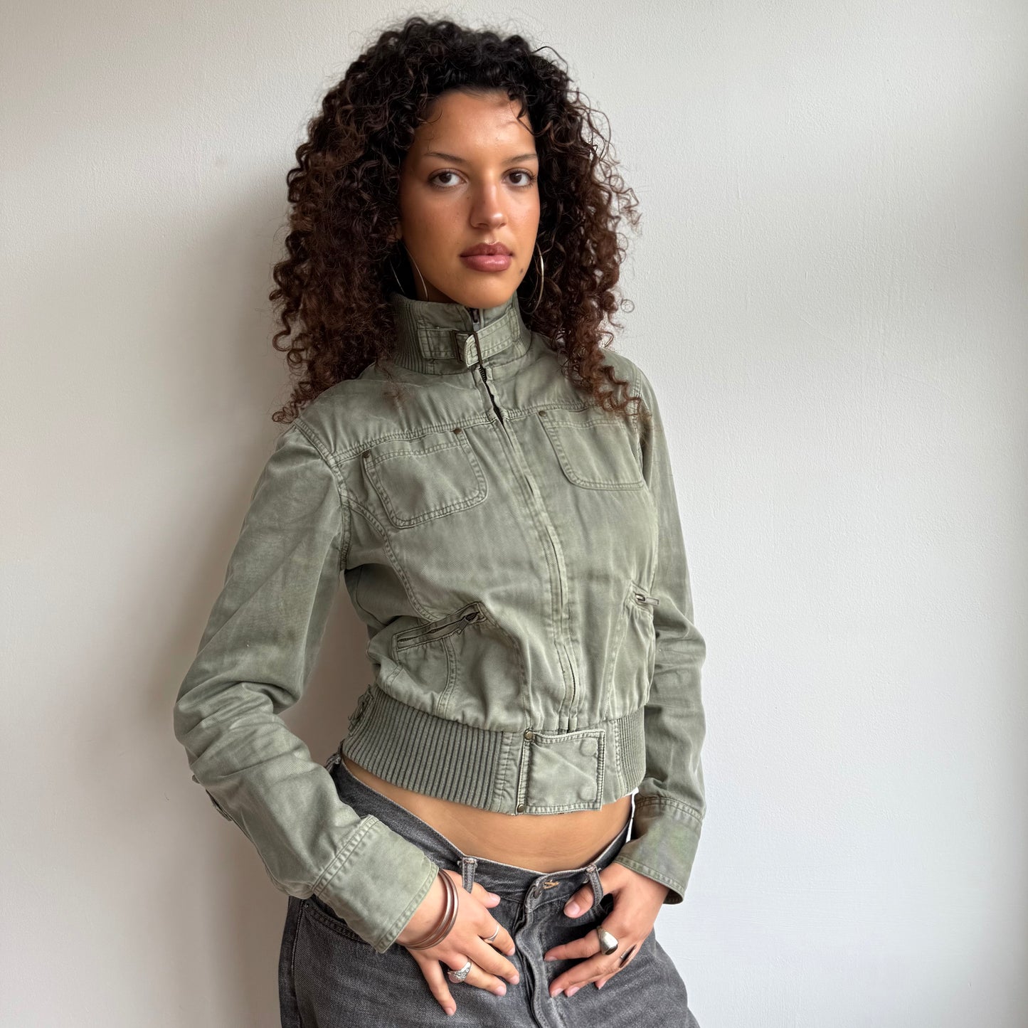 Khaki cargo jacket - Size S