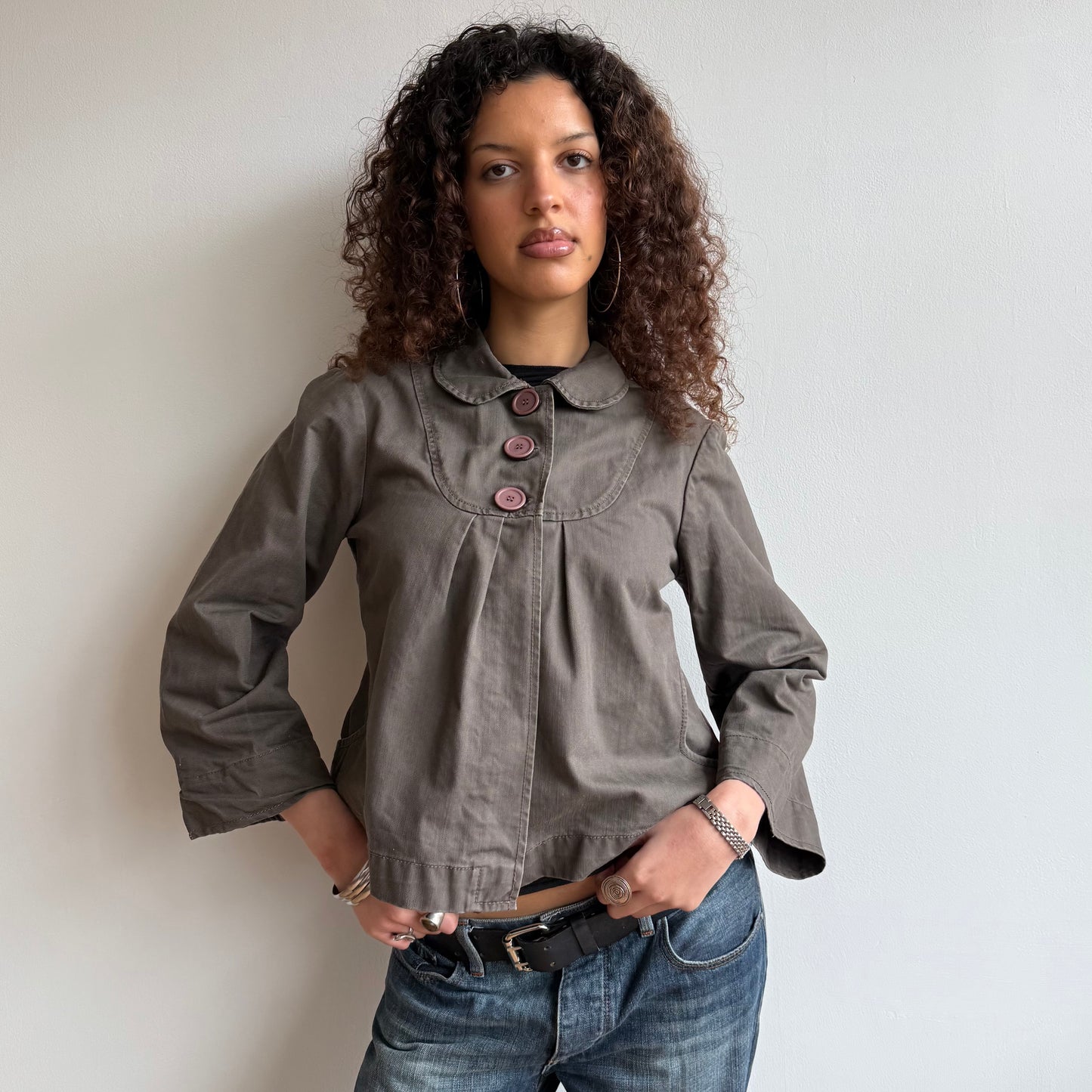 Khaki swing jacket - Size M