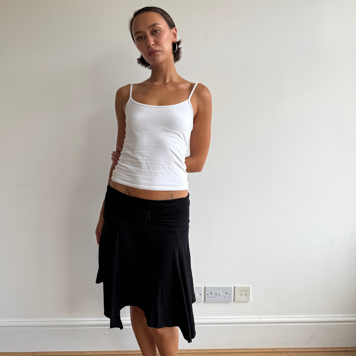 Black belt midi skirt - Size M