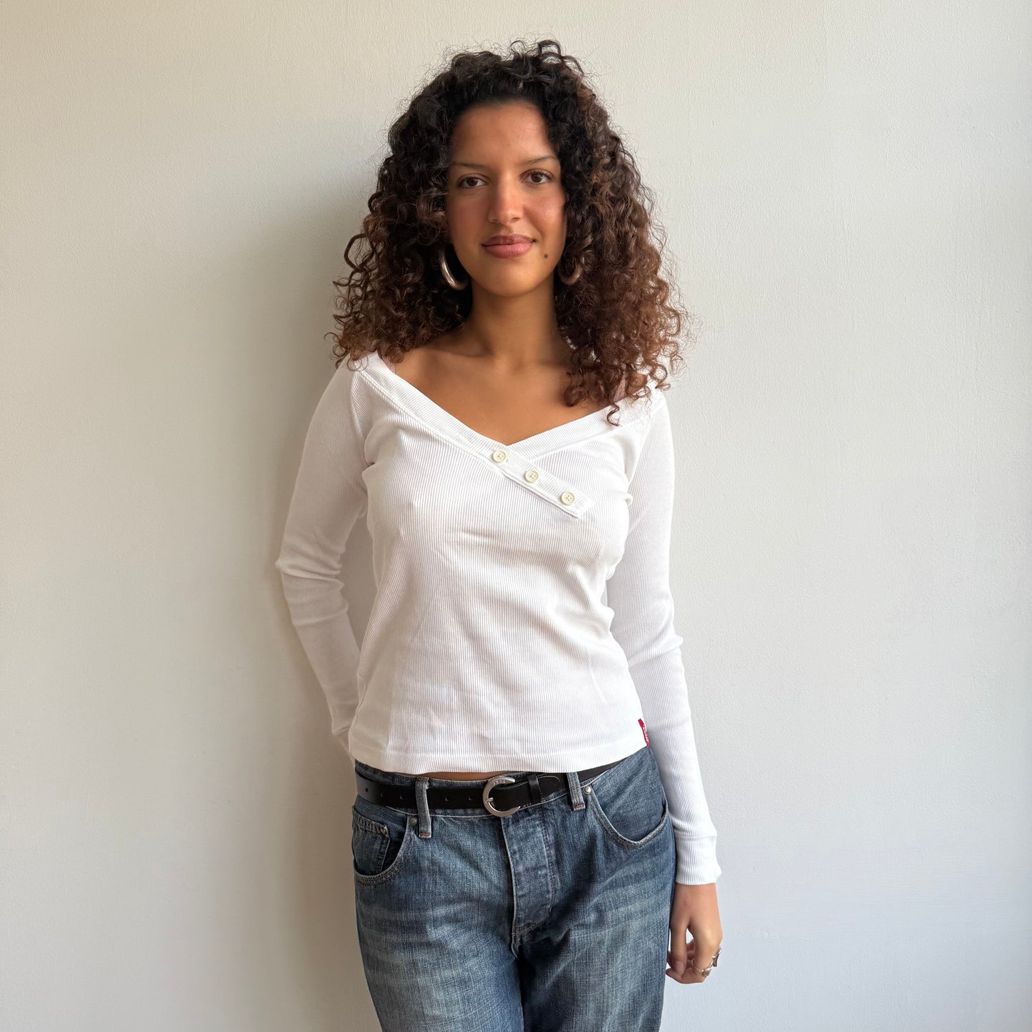 Miss Sixty white button top - Size M
