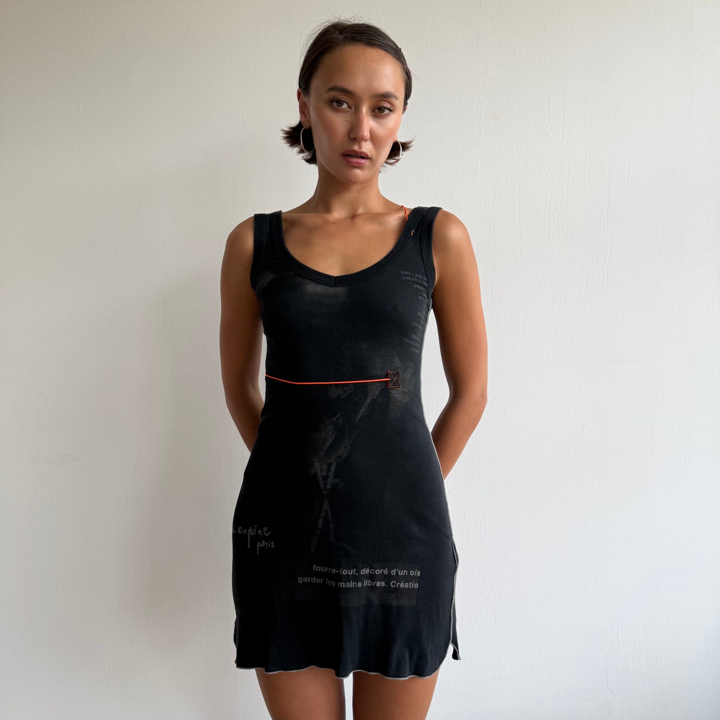Cop Copine black graphic mini dress - Size S