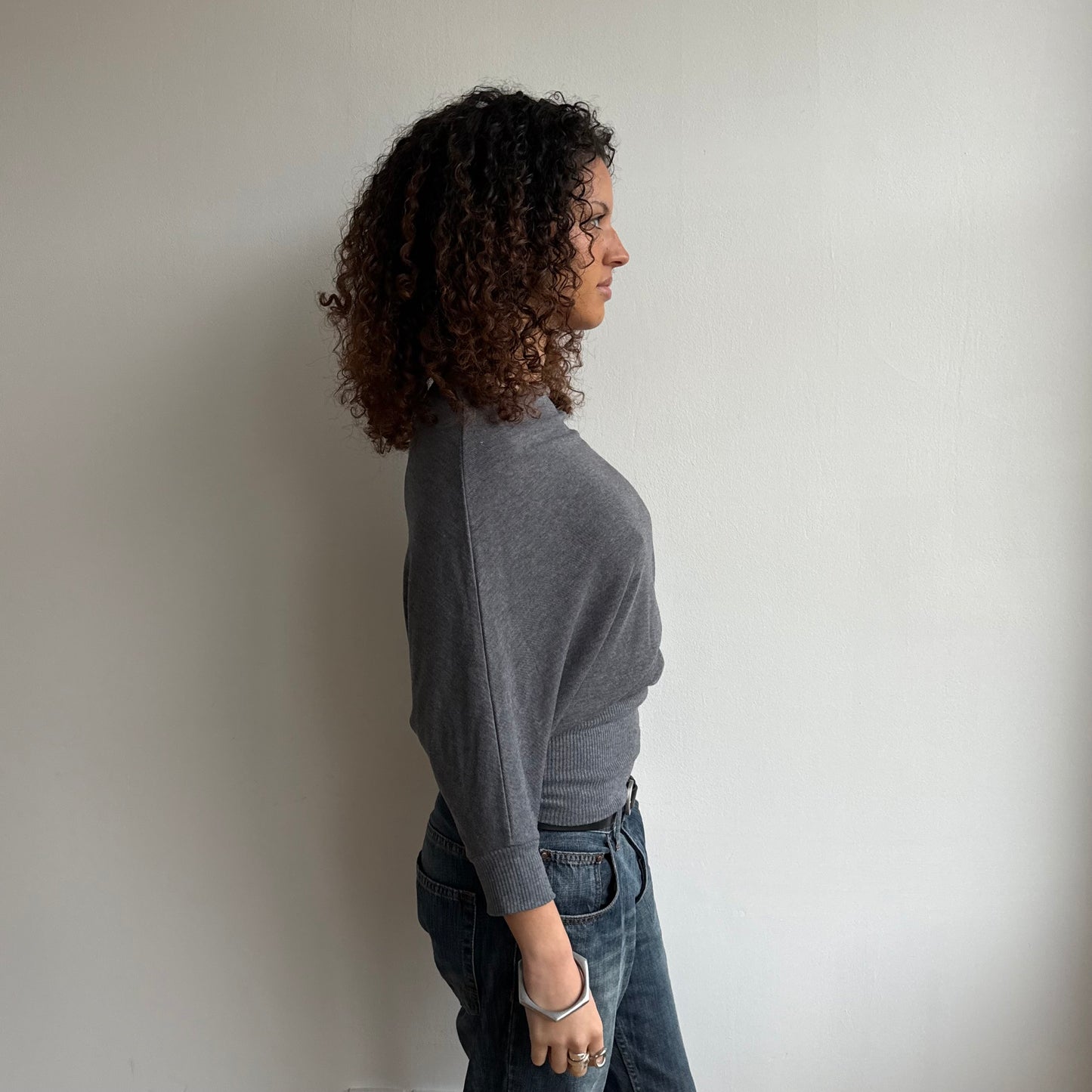 Charcoal grey slouchy knit - Size S/M