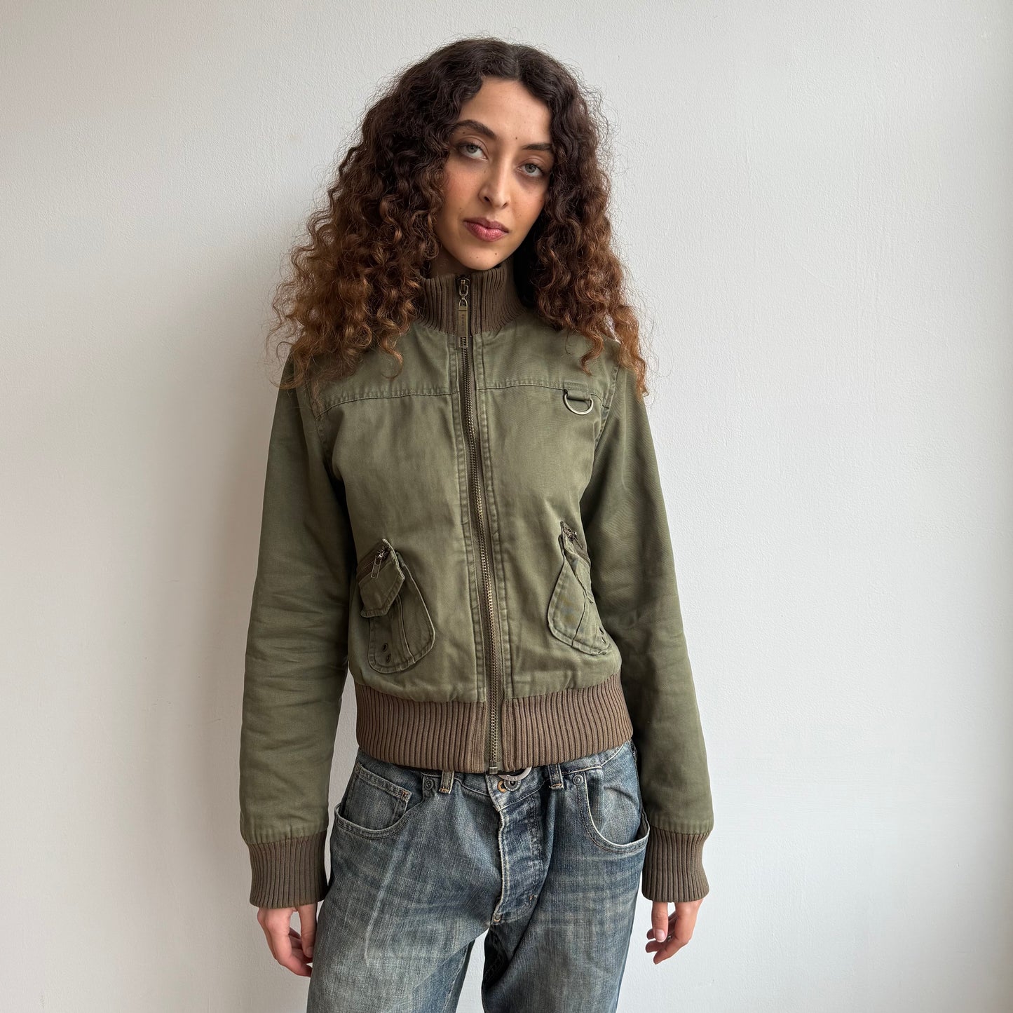 Khaki cargo bomber - Size M