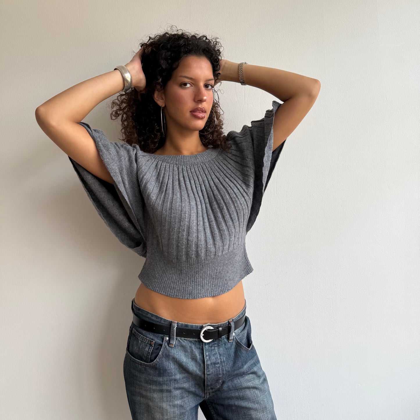 Dark grey batwing knit - Size S/M