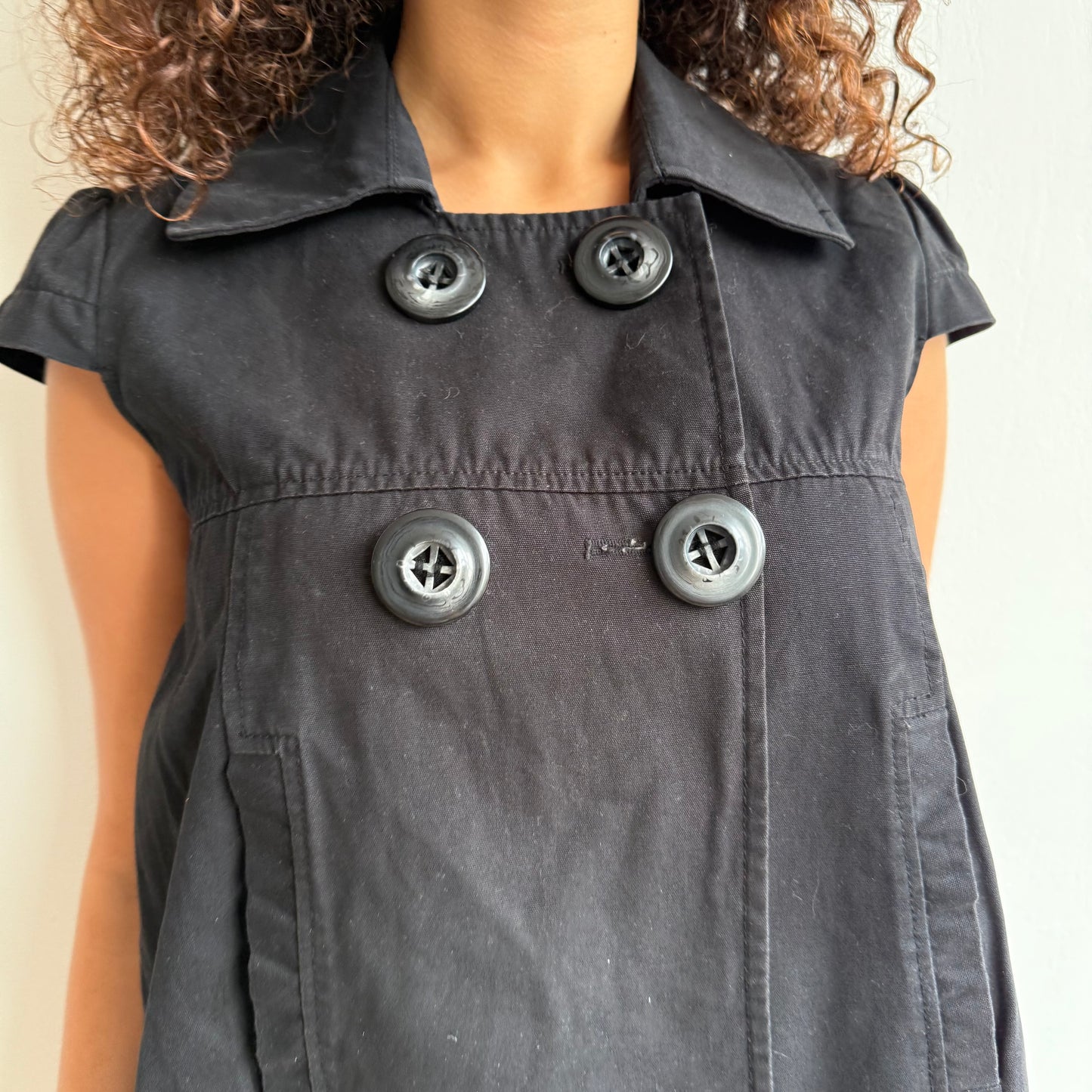 Black short sleeve peacoat - Size M