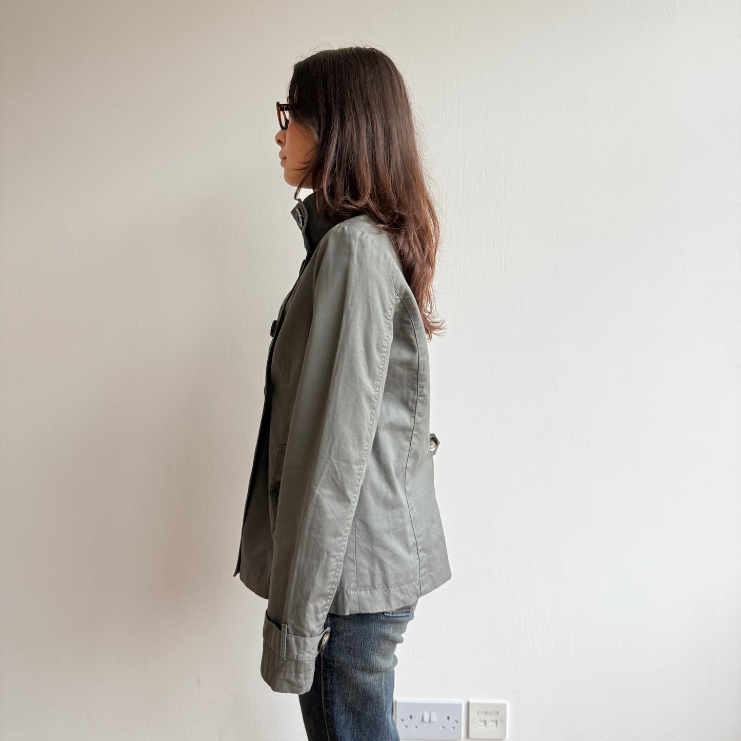 Khaki peacoat - Size S