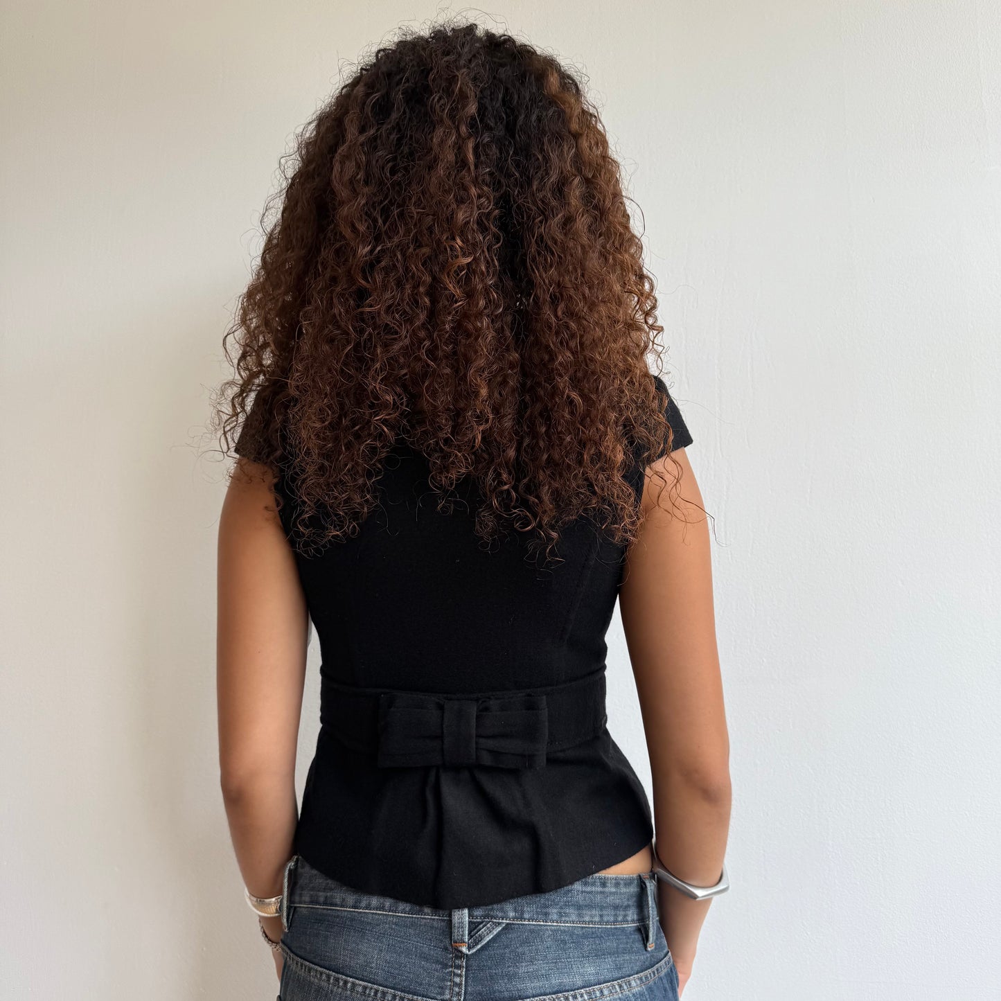 Black short sleeve peacoat - Size XS