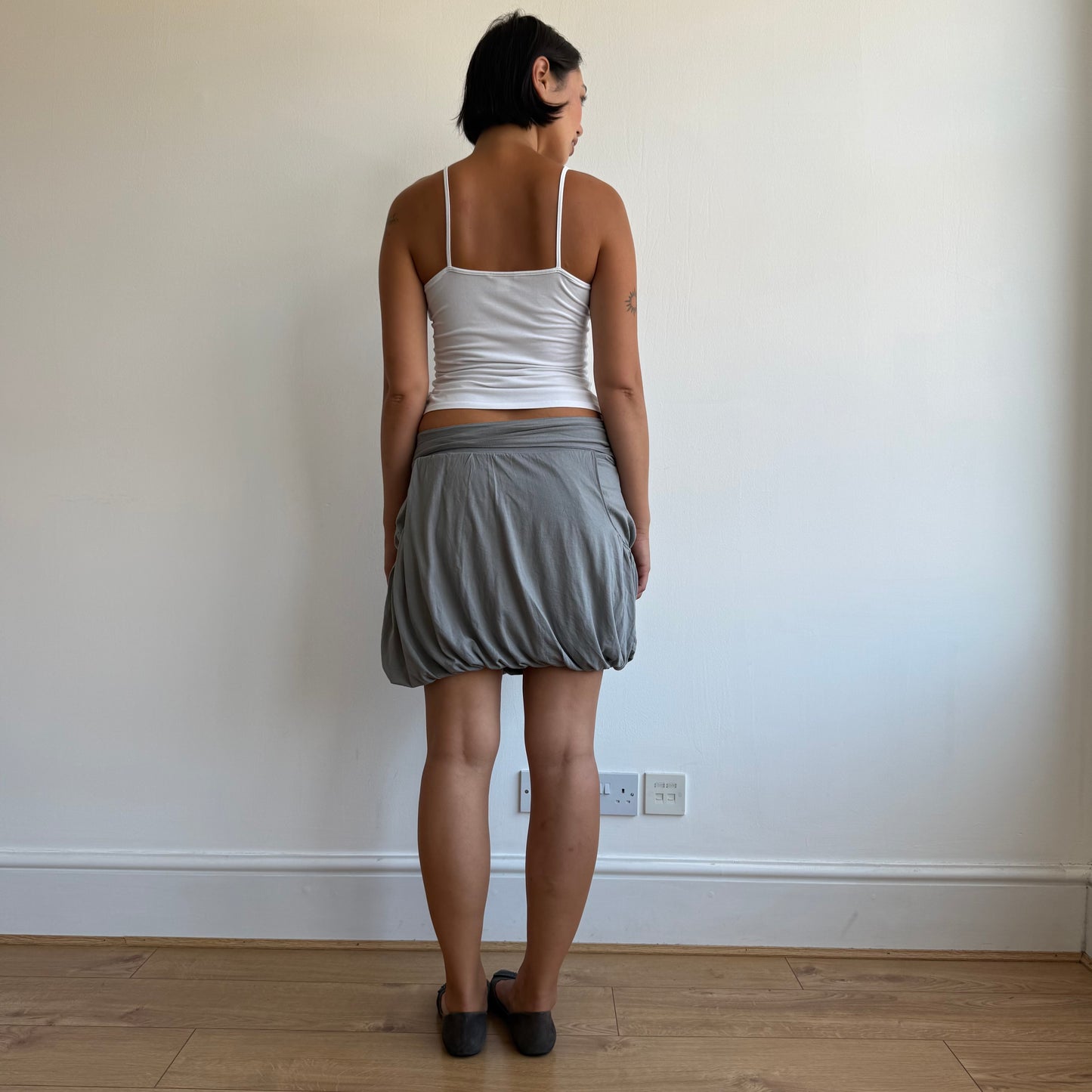 Grey midi bubble skirt - Size S