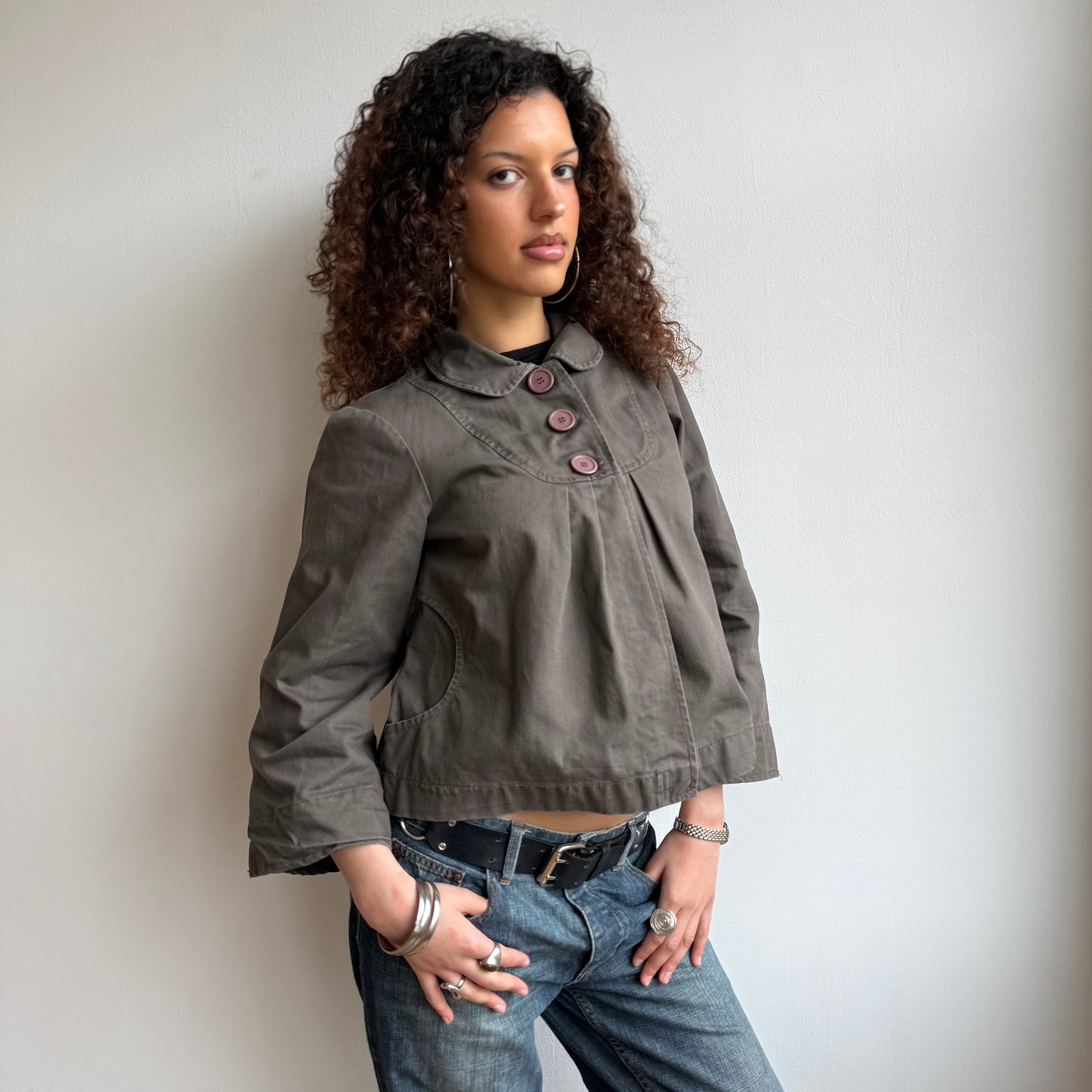 Khaki swing jacket - Size M