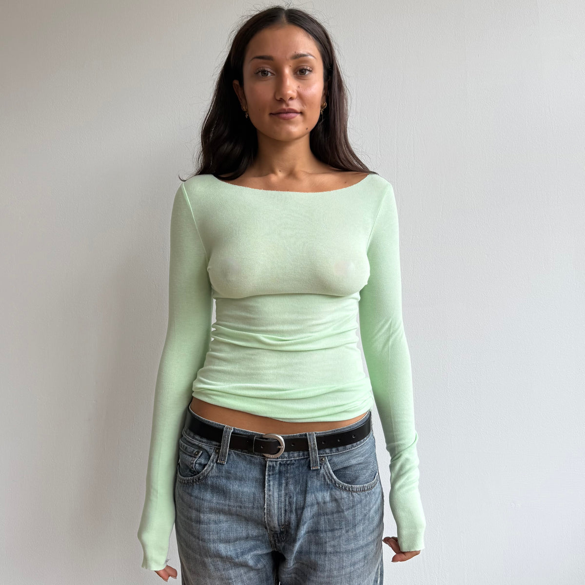 Mint knit long sleeve top - Size S-L