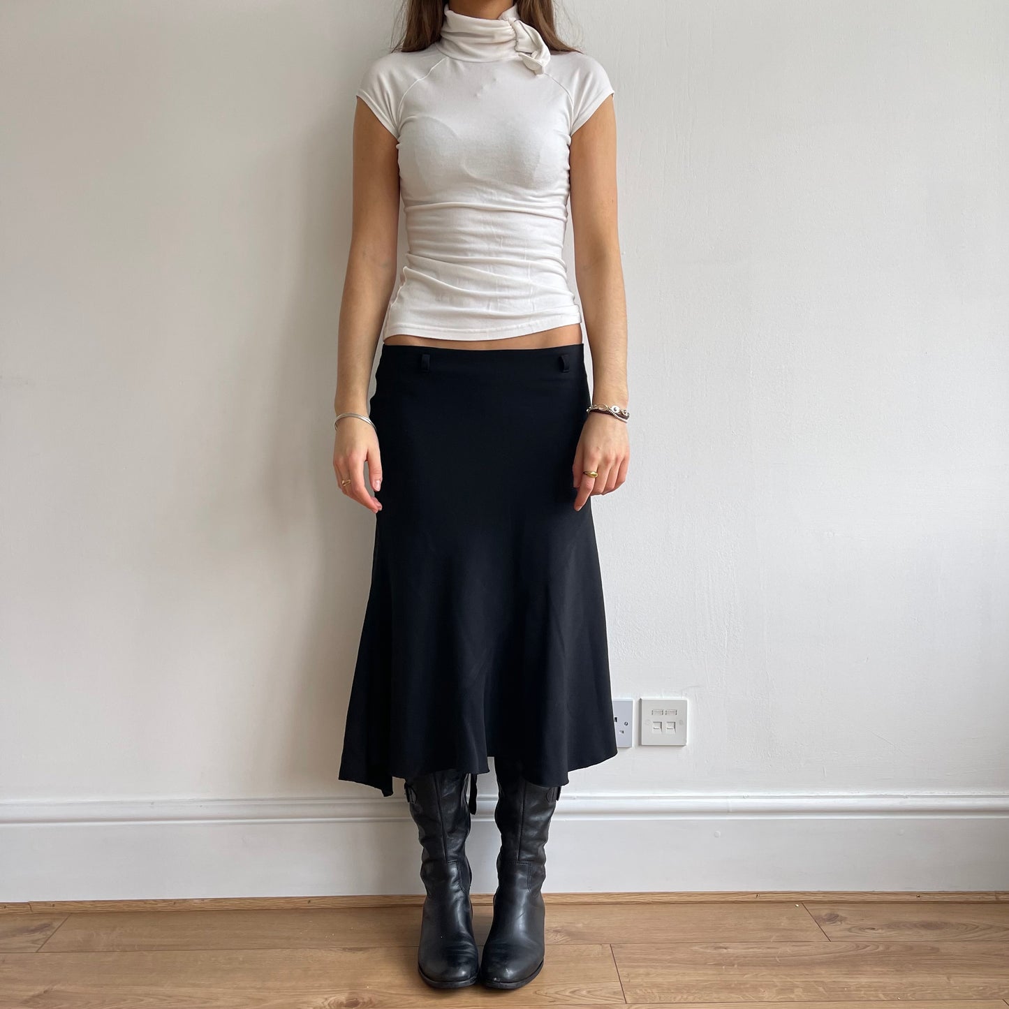 Cream tie neck top - Size S