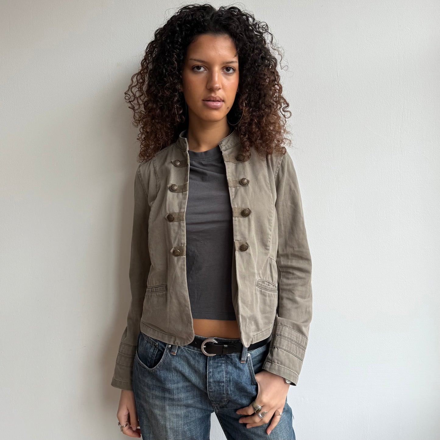 Khaki military jacket - Size S