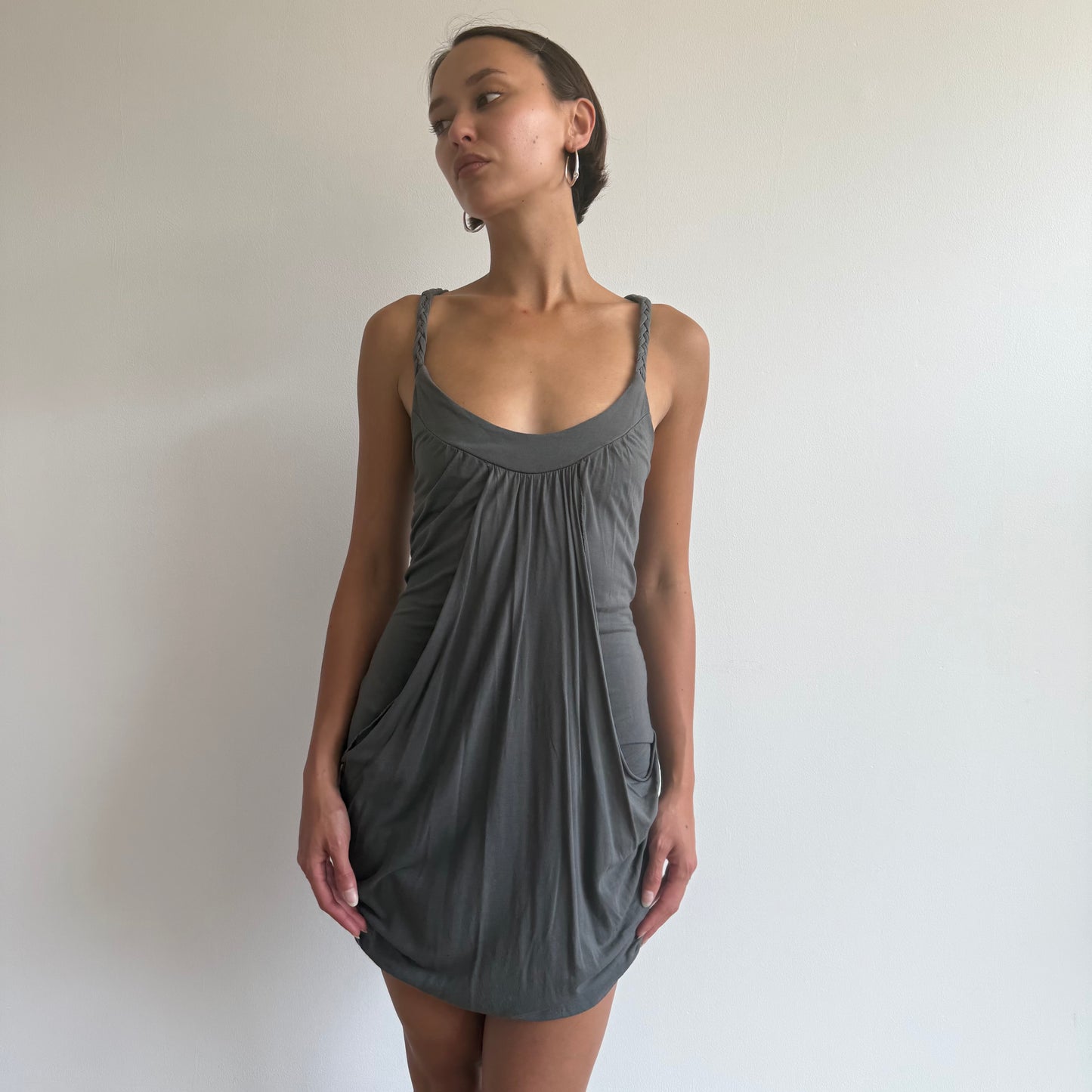 Grey bubble hem dress - Size S