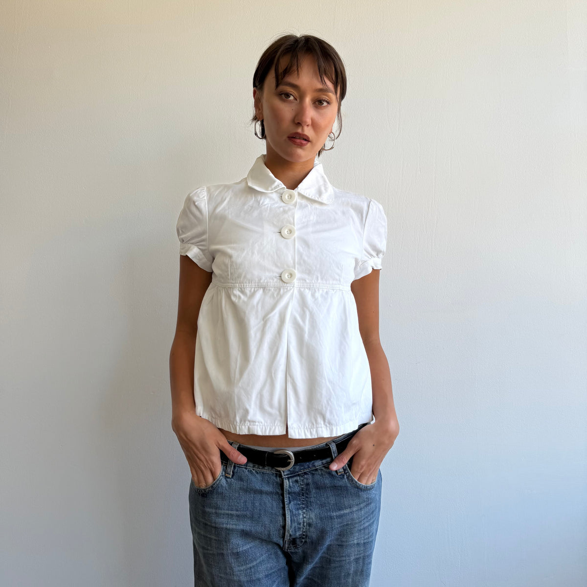 White short sleeve peacoat - Size M