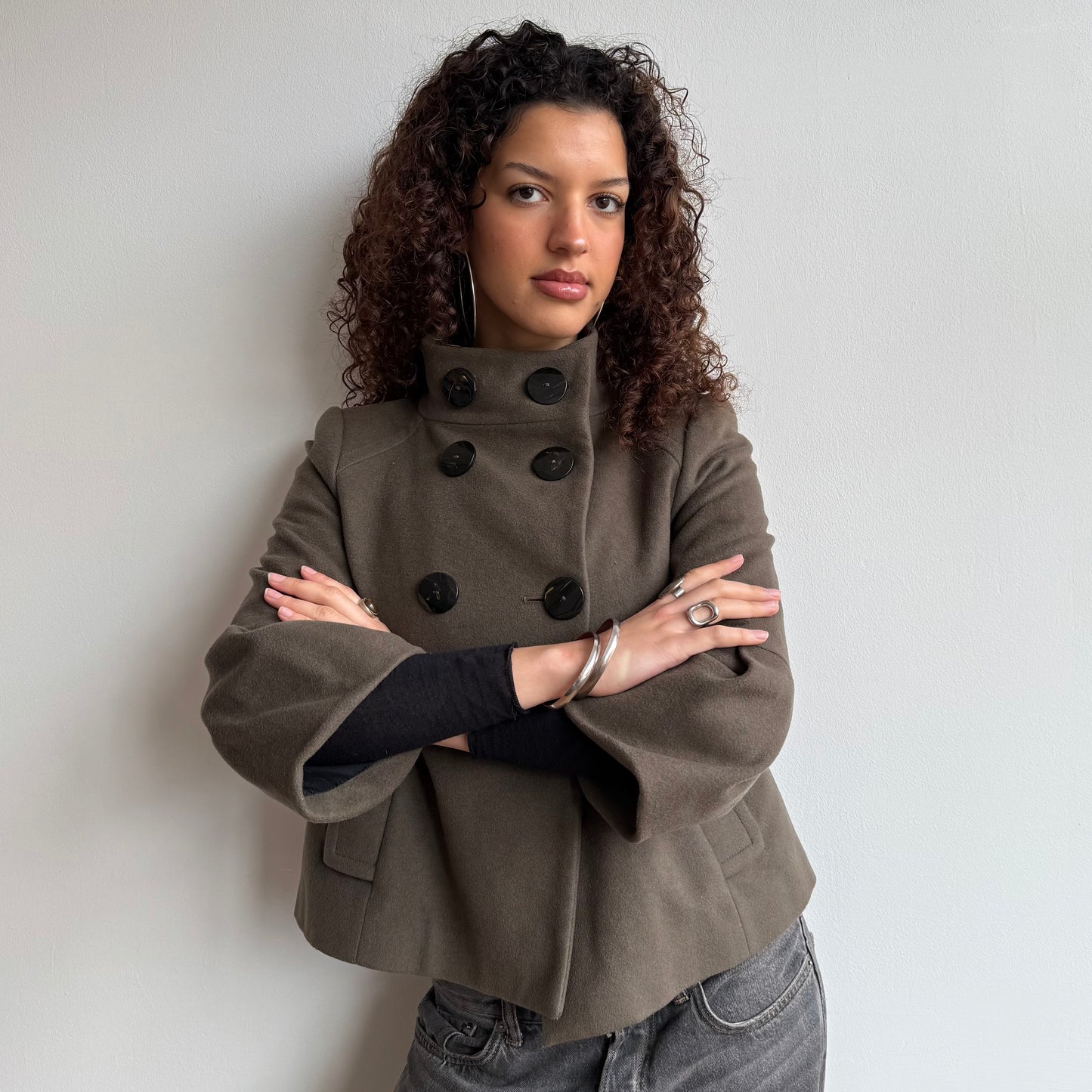 Taupe peacoat - Size S