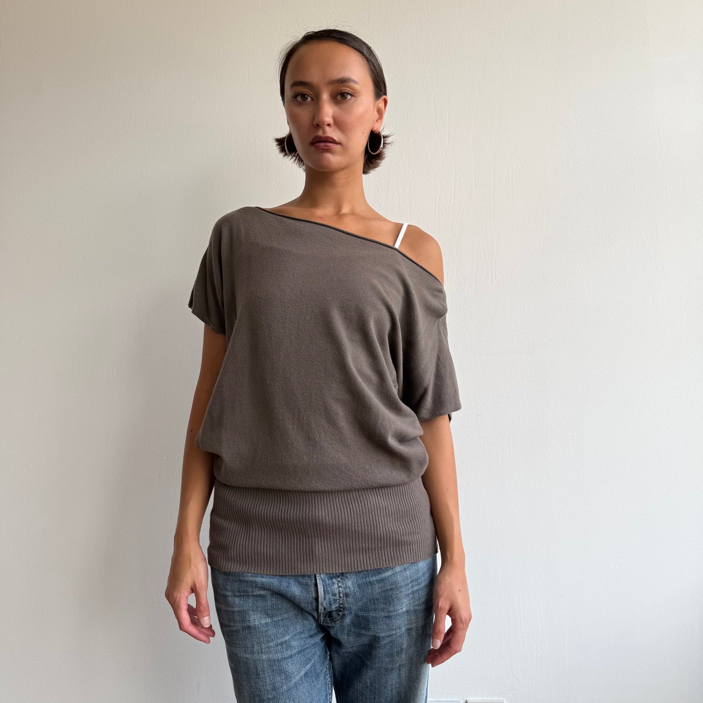 Brown slouchy knit jumper - Size M