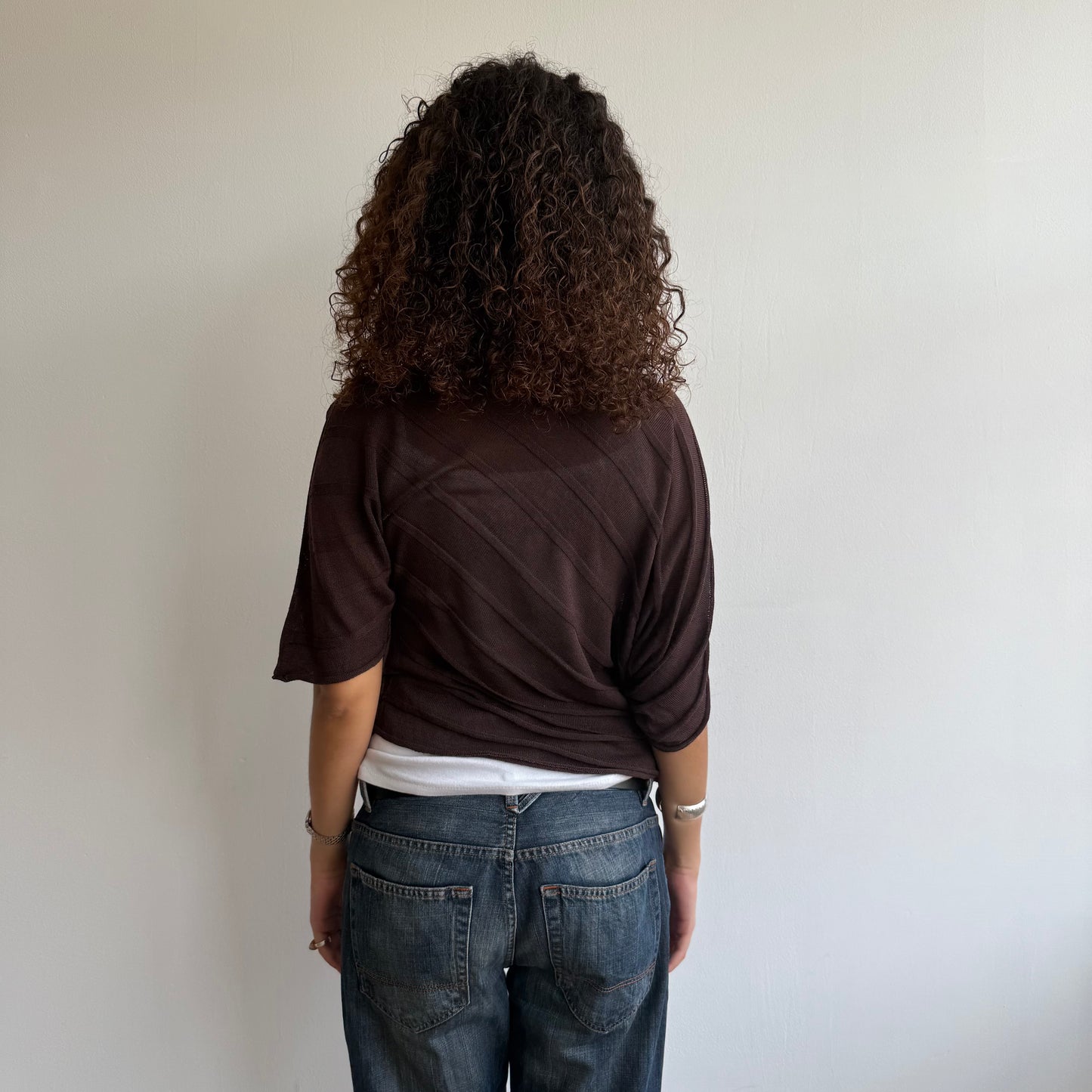 Brown asymmetric jumper - Size S