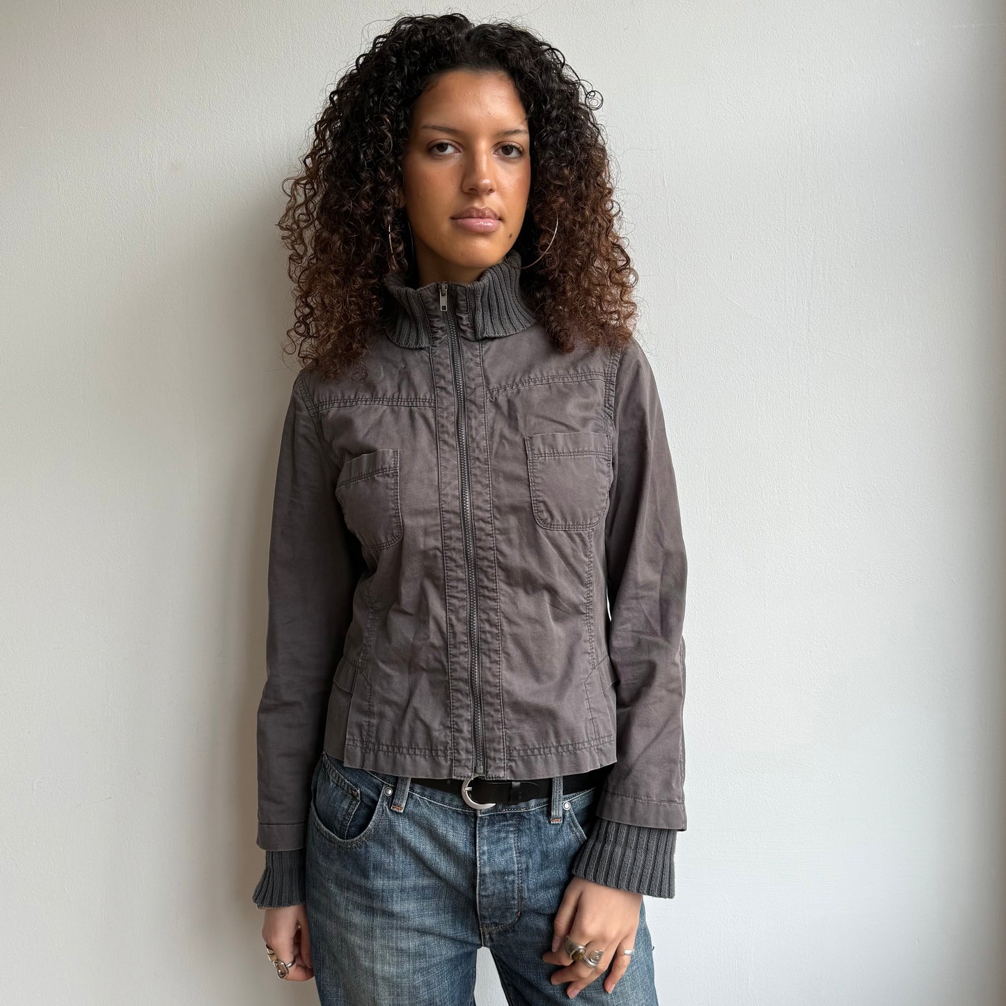 Charcoal grey cargo jacket - Size M