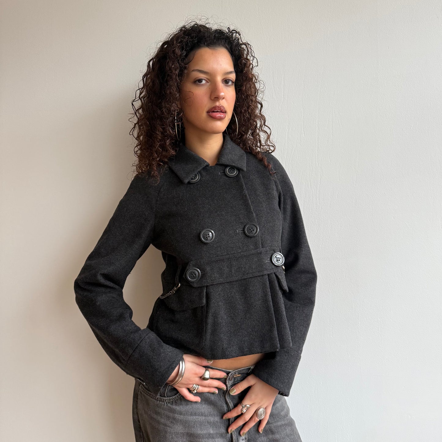 SPORTMAX grey peacoat - Size S