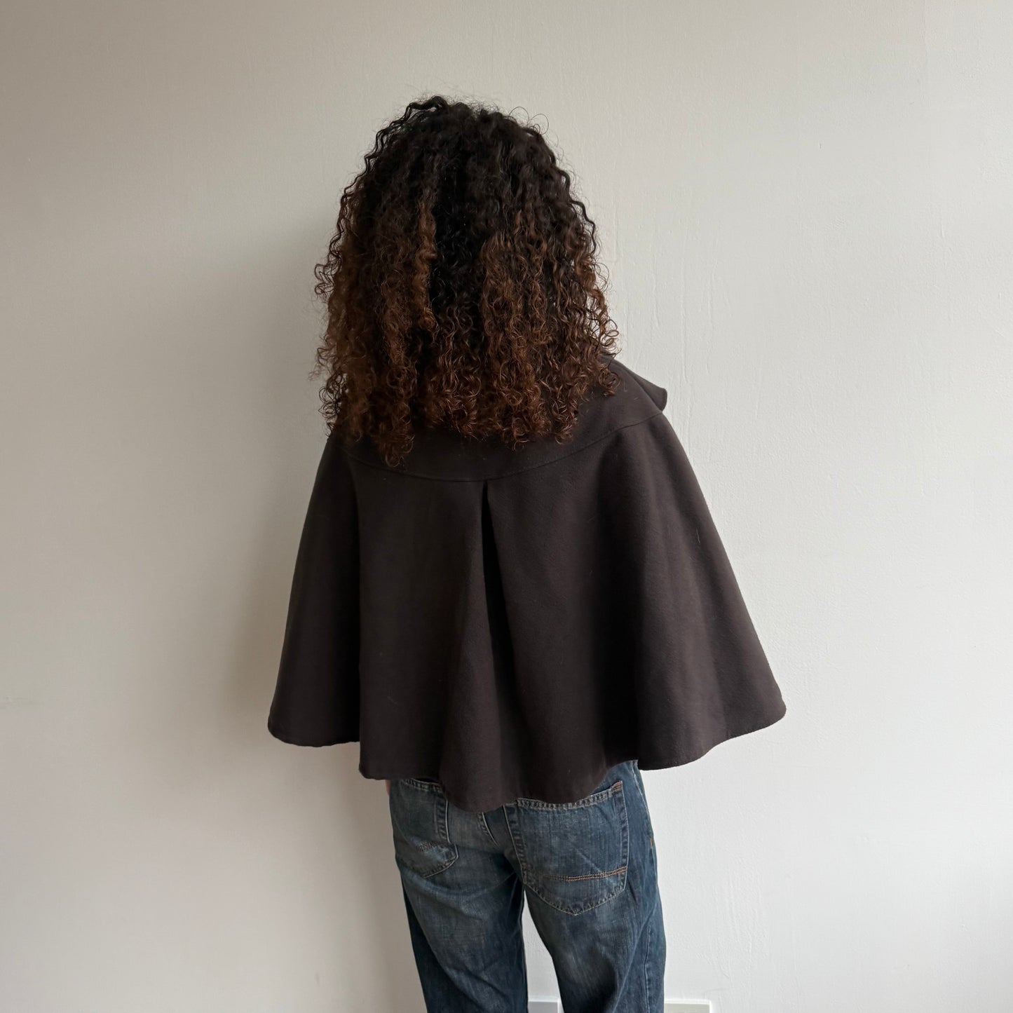 Brown button cape - One Size