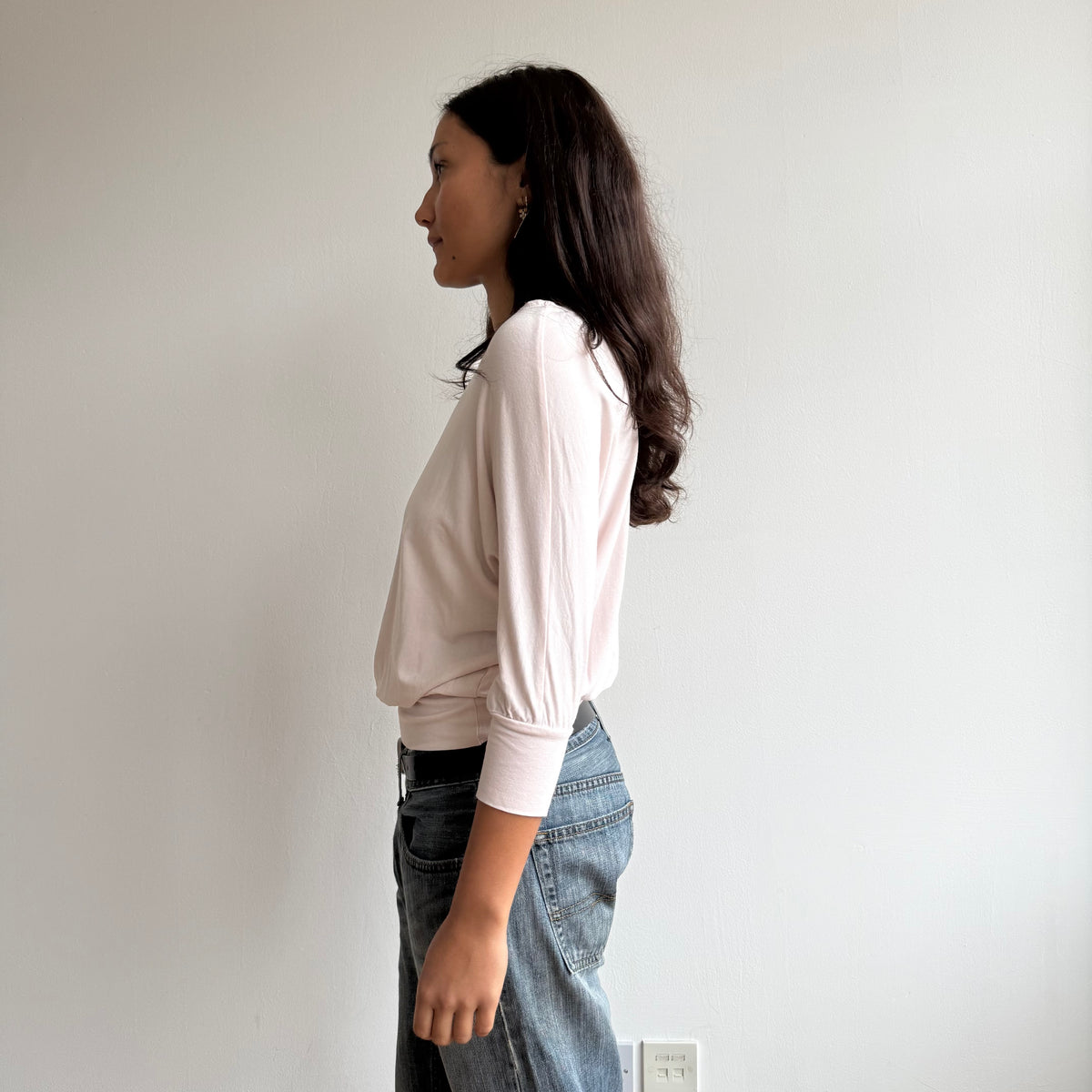 Pale pink batwing top - Size S