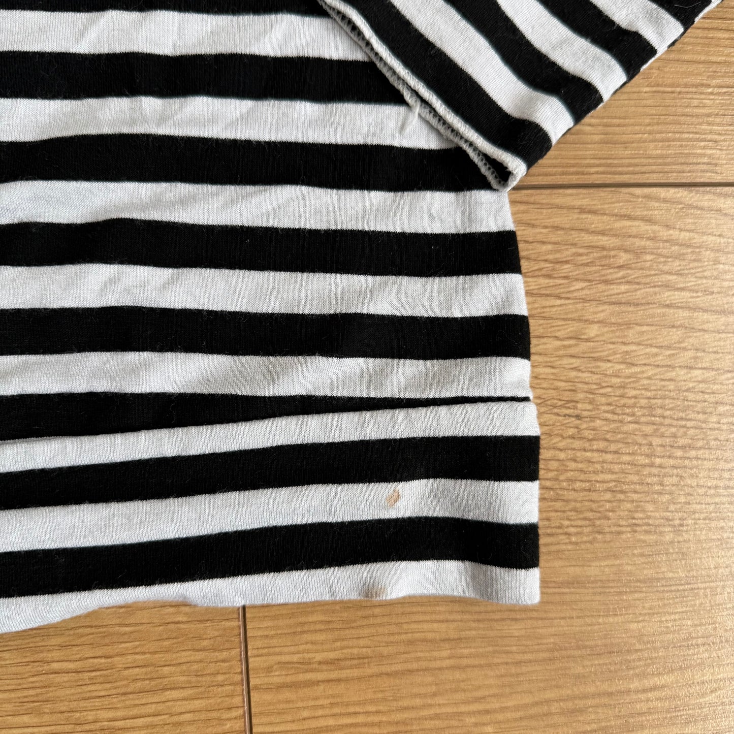 Black striped long sleeve wrap top - Size M