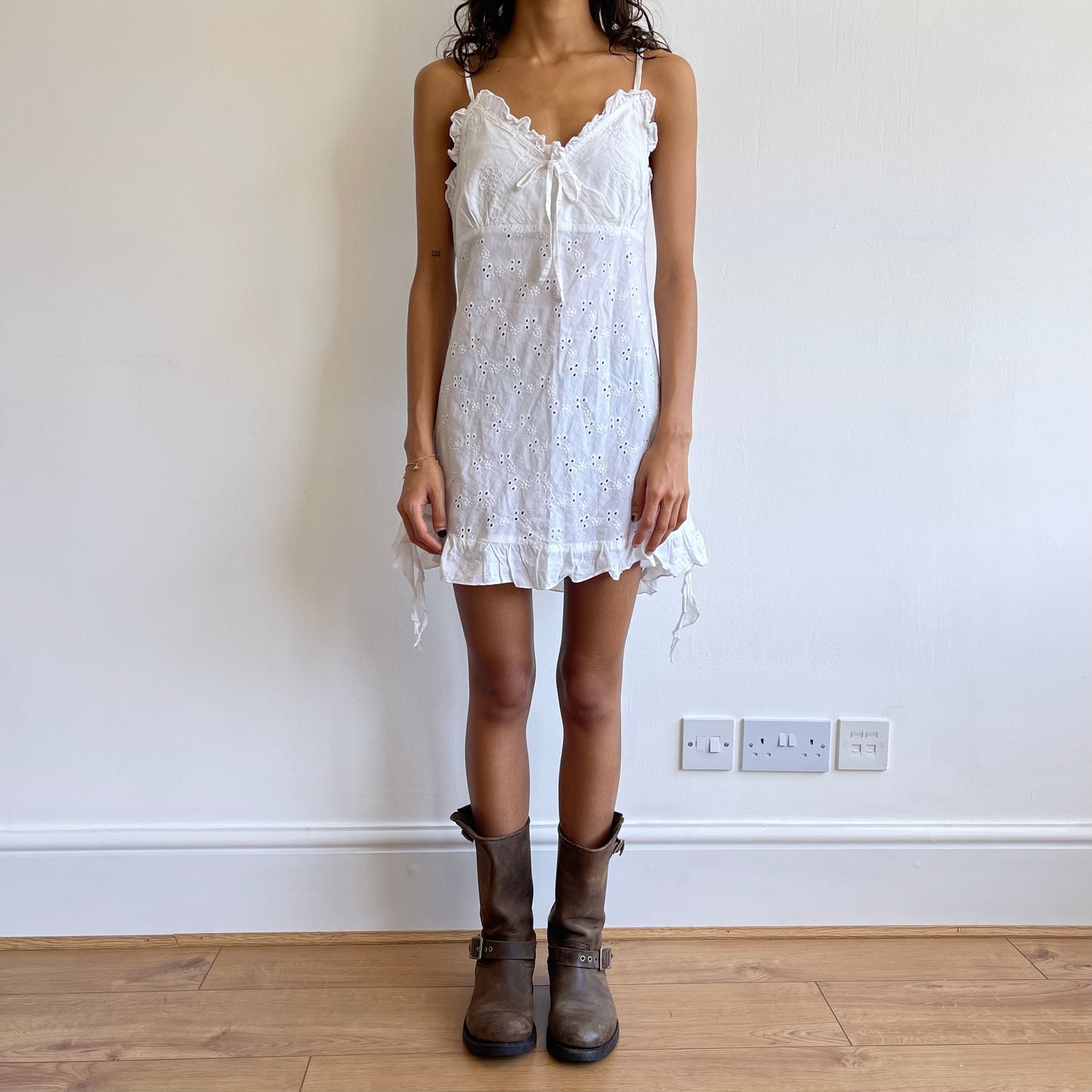 White broderie cami dress - Size S/M