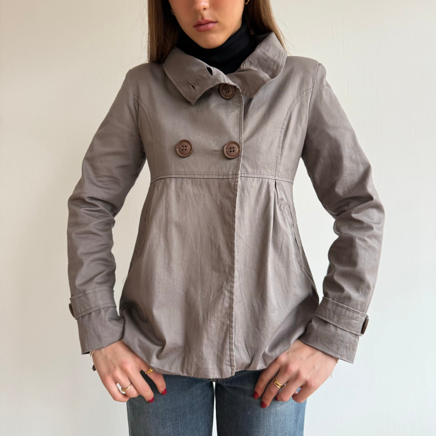 Taupe peacoat - Size S