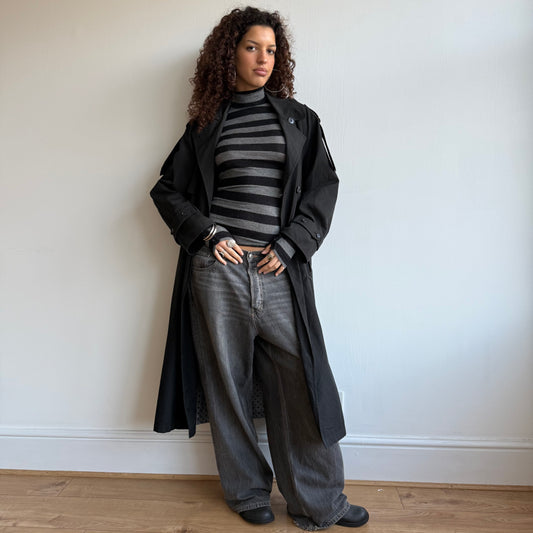 Black oversized trench - Size L