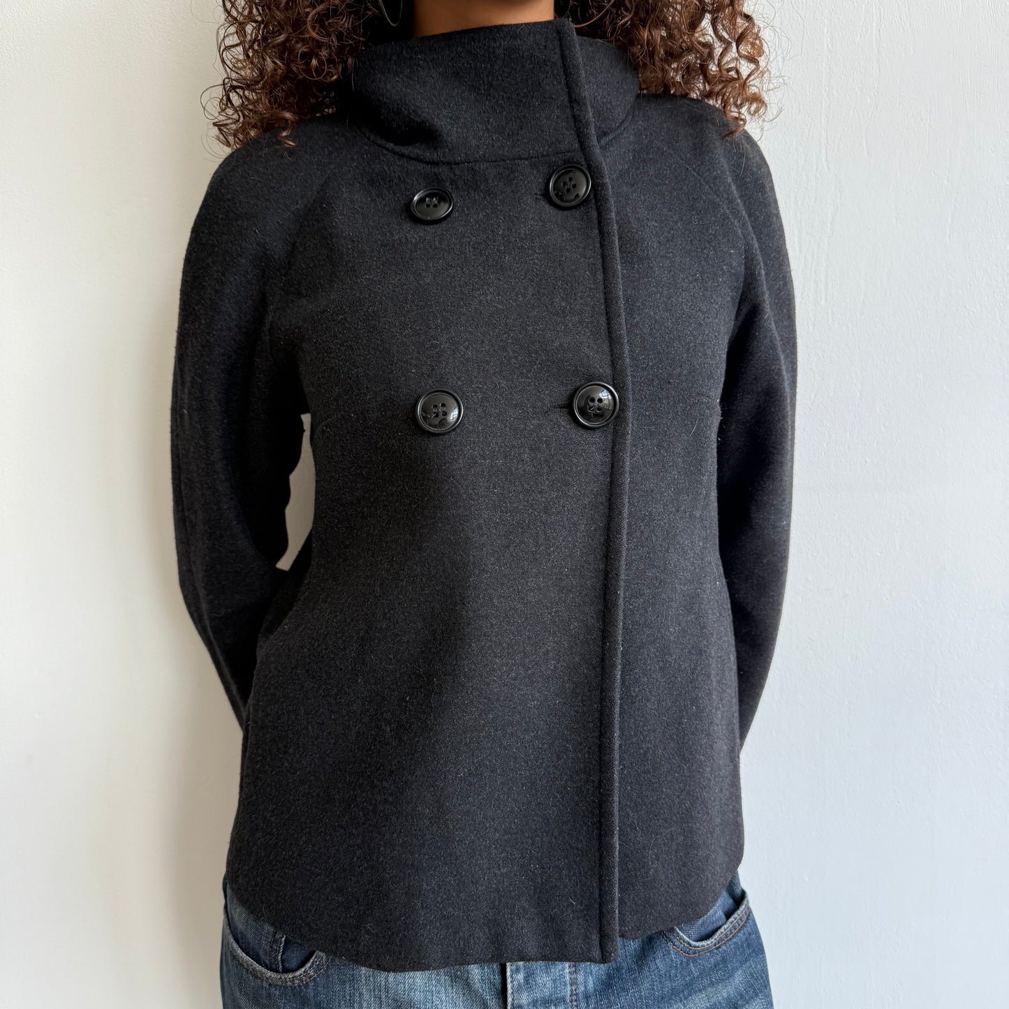 Charcoal wool peacoat - Size L
