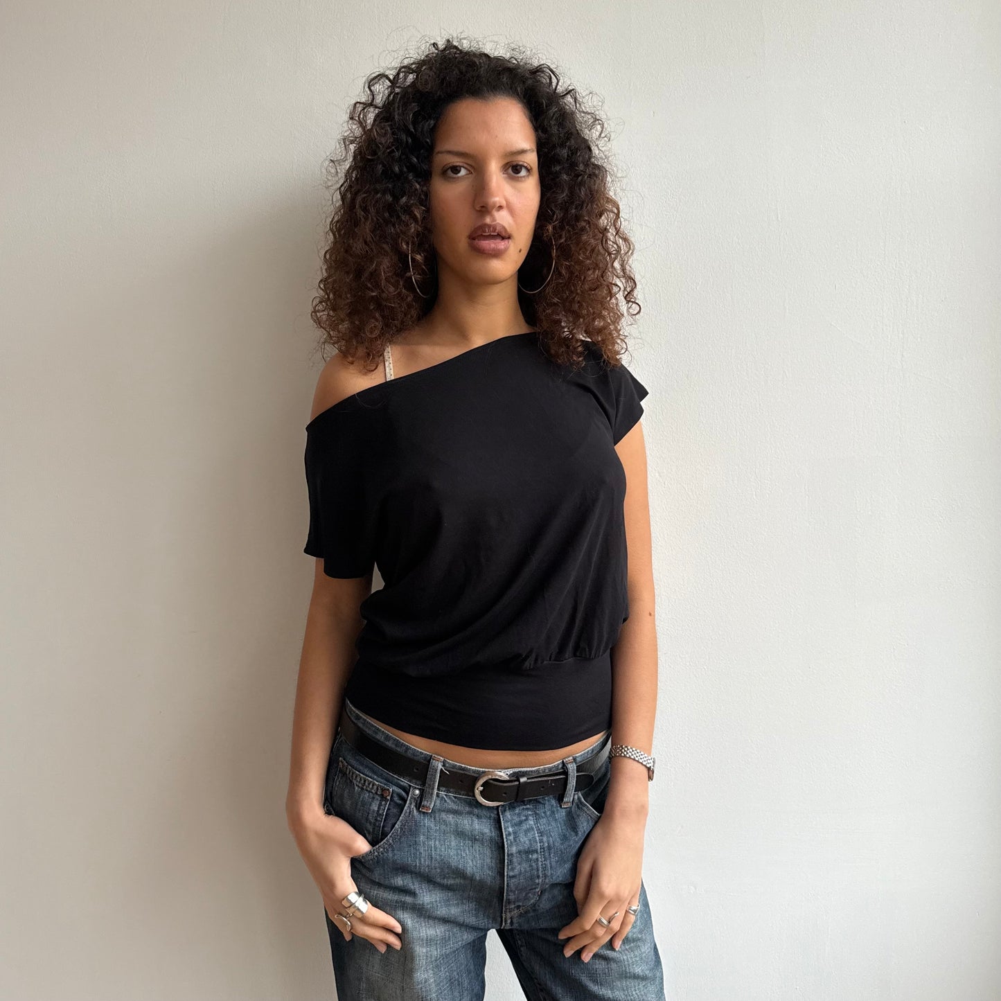 Black slouchy t-shirt - Size S/M