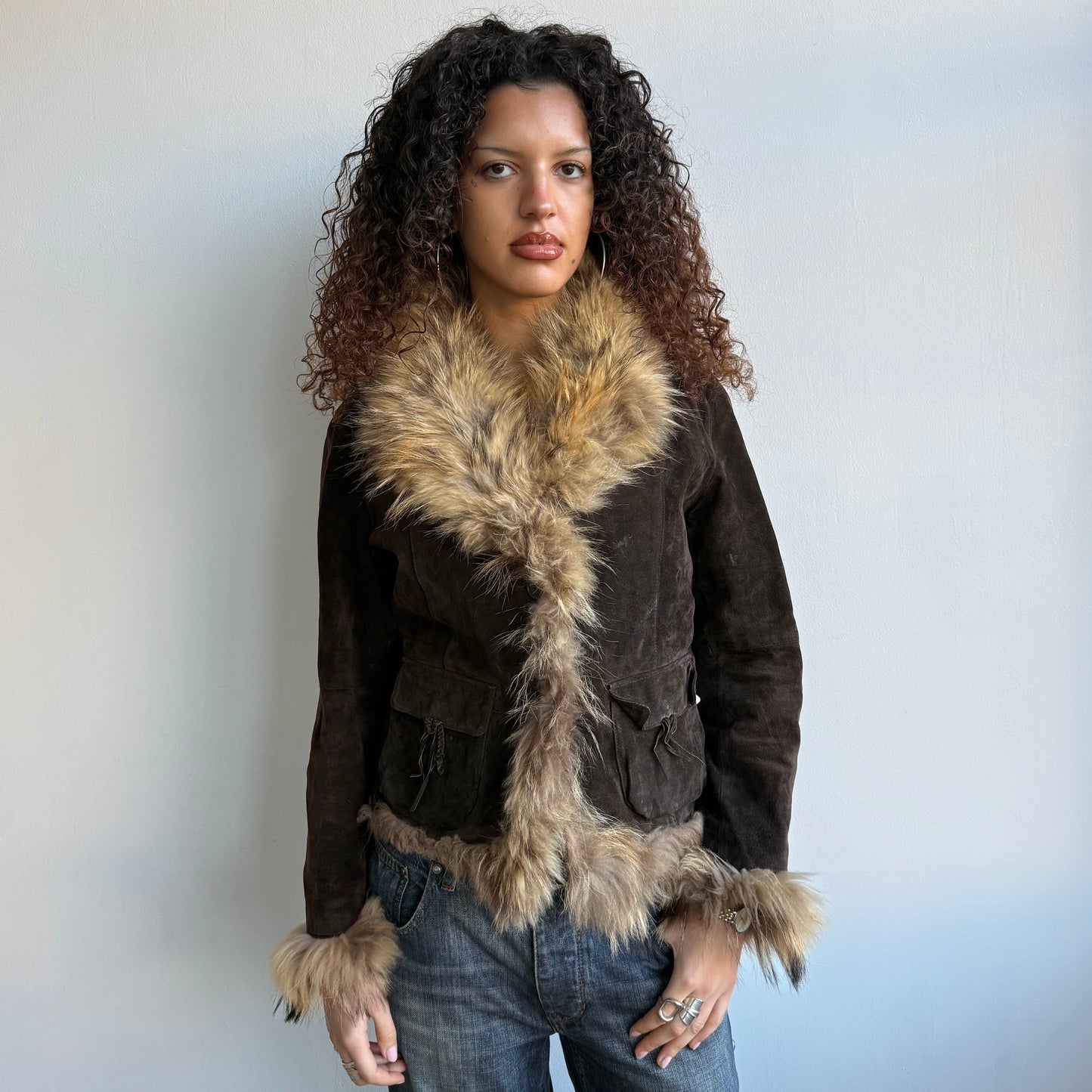 Brown suede afghan coat - Size S