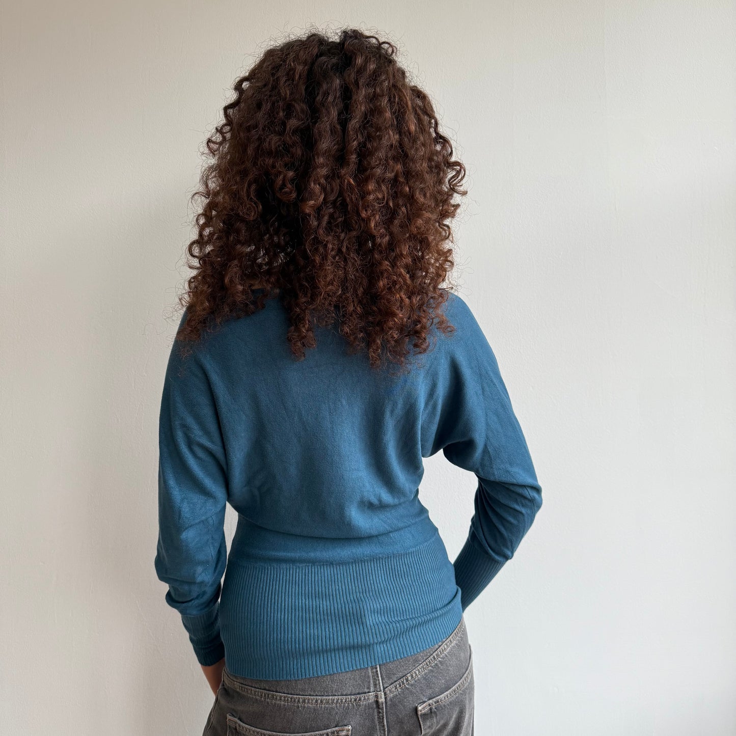 Teal slouchy knit jumper - Size S-M