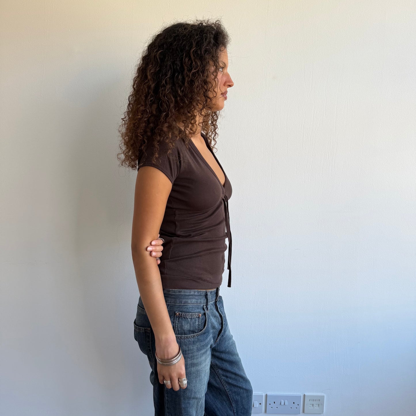 Brown hooded t-shirt - Size M