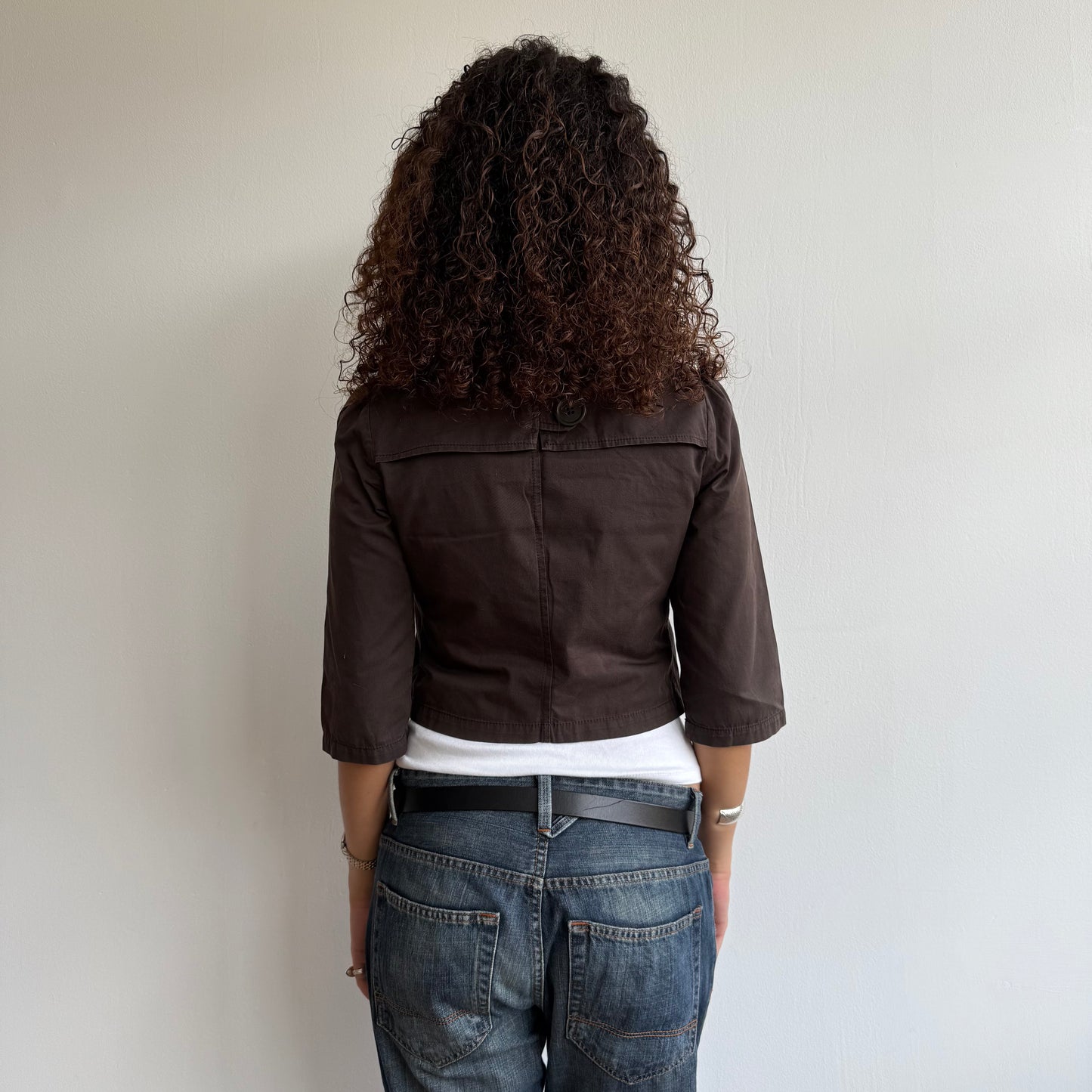 Brown button 3/4 swing jacket - Size XS