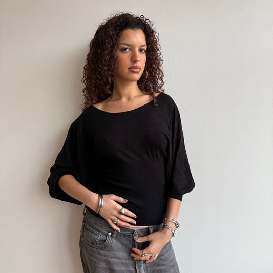 Black batwing knit - Size S