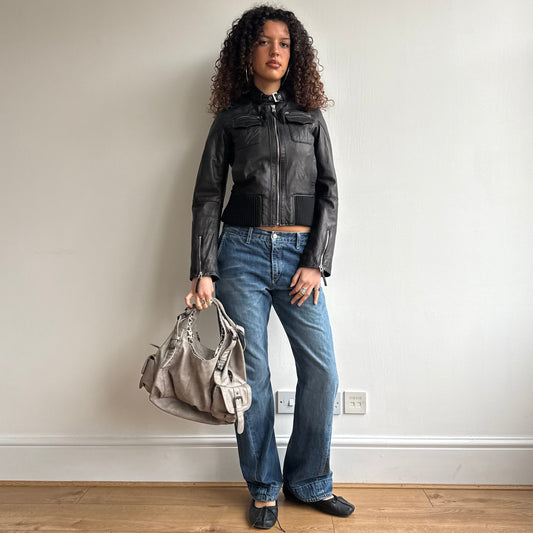 Beige slouchy buckle bag - One Size