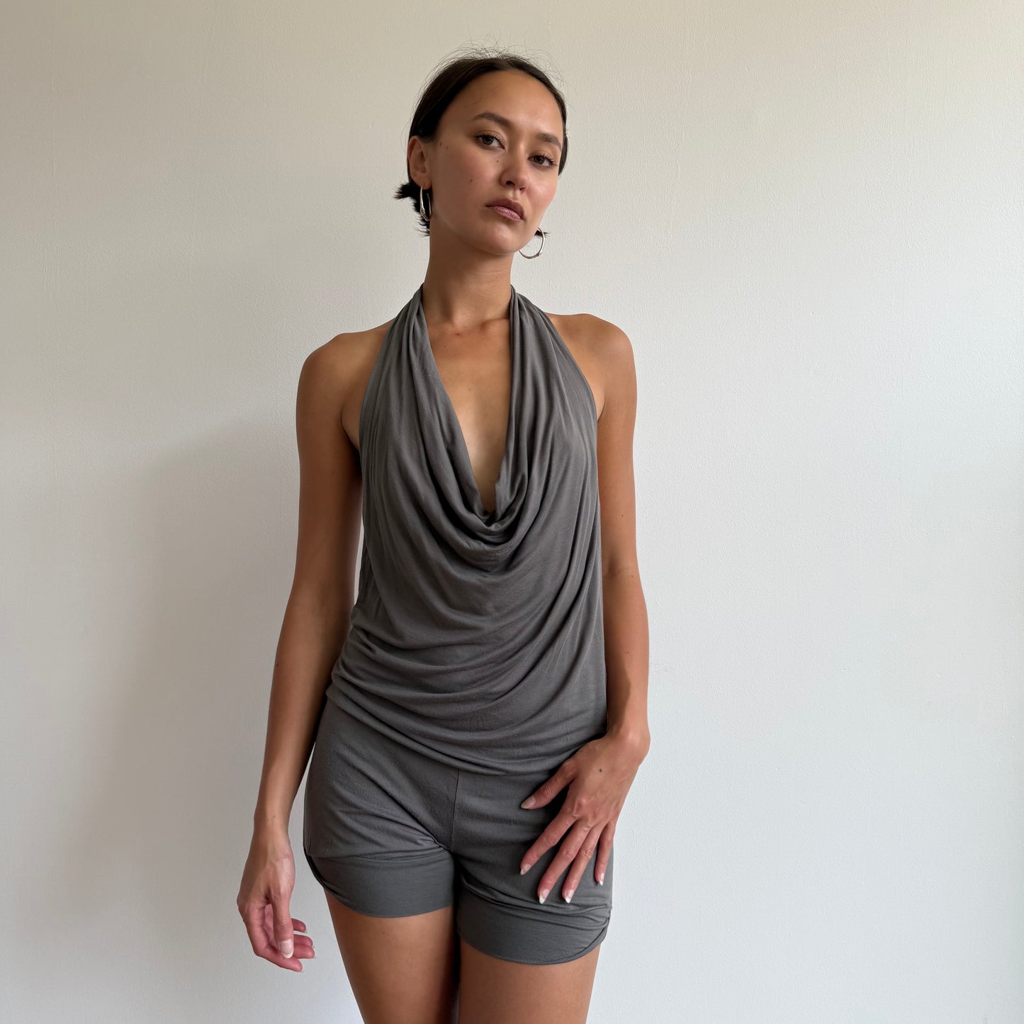 Taupe halterneck romper - Size XS-S