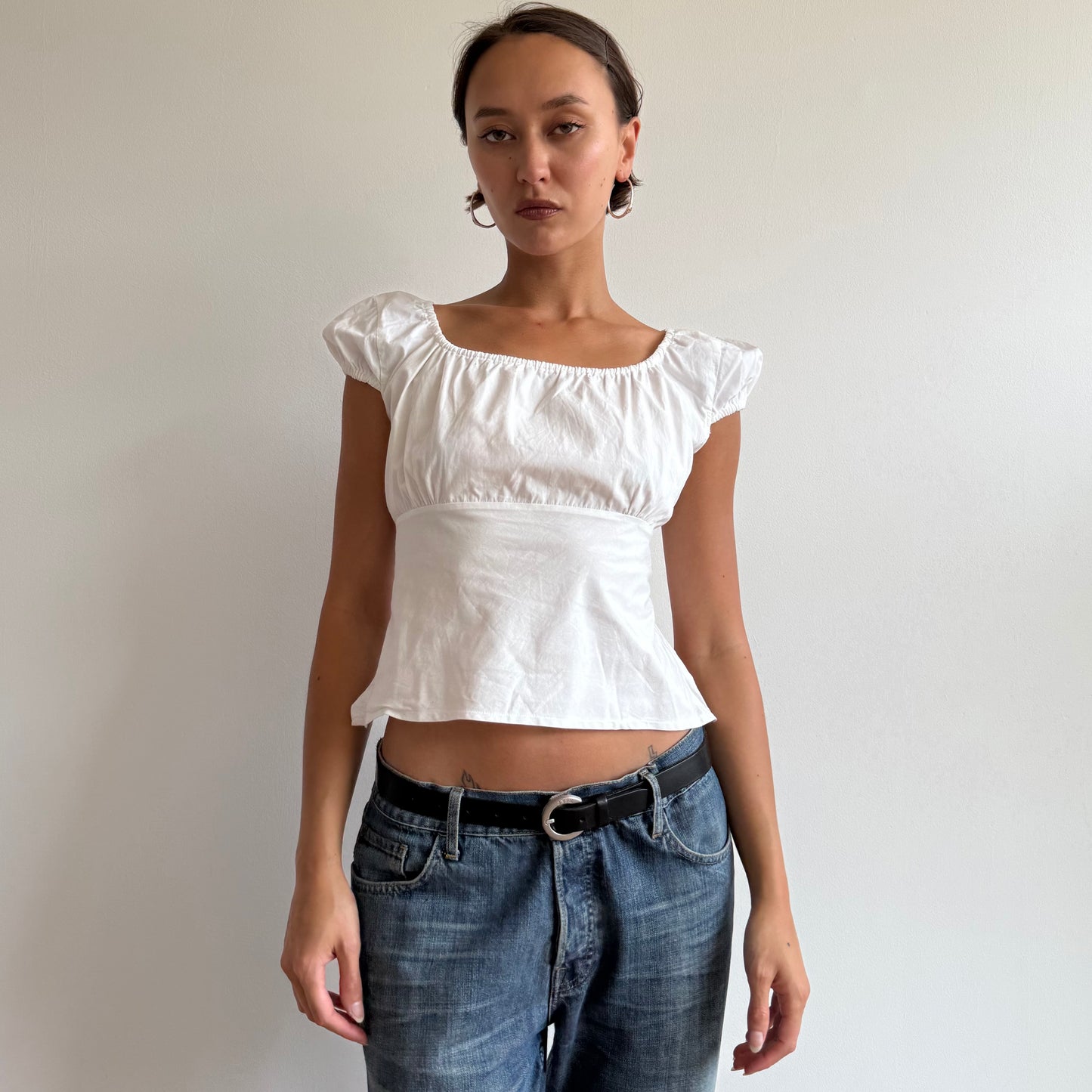White backless milkmaid top - Size S/M