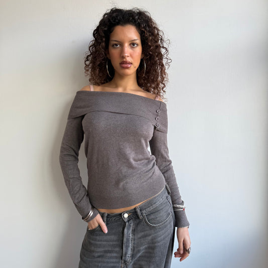 Brown bardot knit - Size S/M