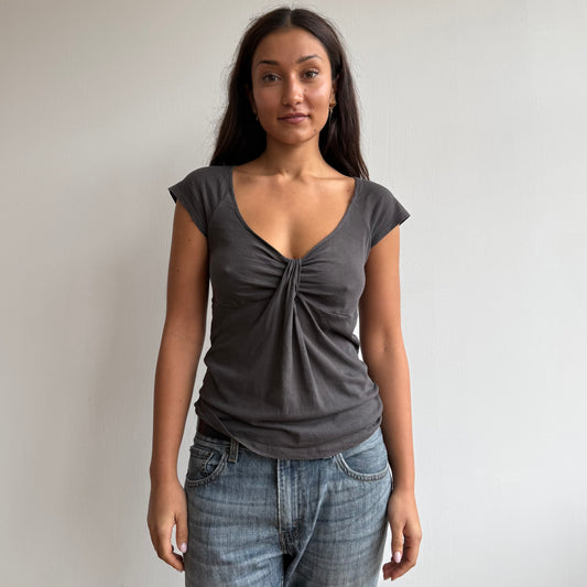 Grey twist front top - Size S