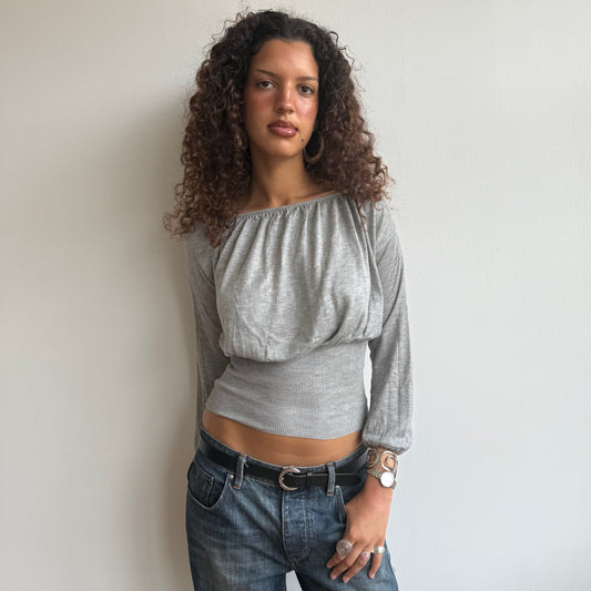 Grey slouchy keyhole knit - Size S