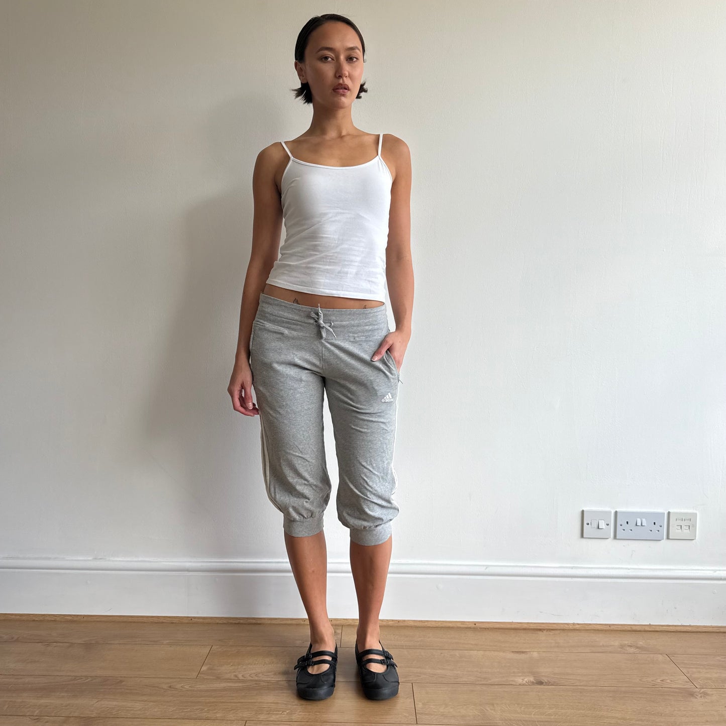 Grey Adidas sporty capris - Size M