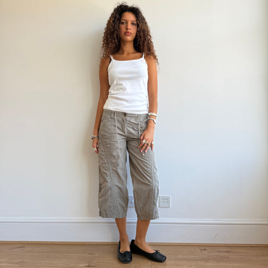 Khaki corset cargo capris - Size M