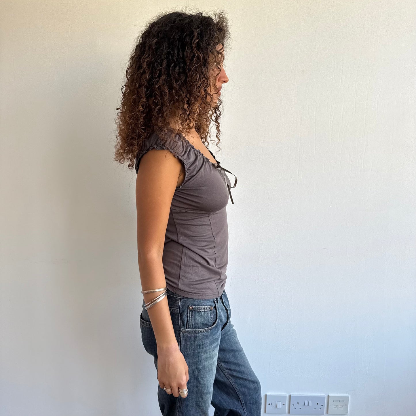 Brown ruched top - Size M/L