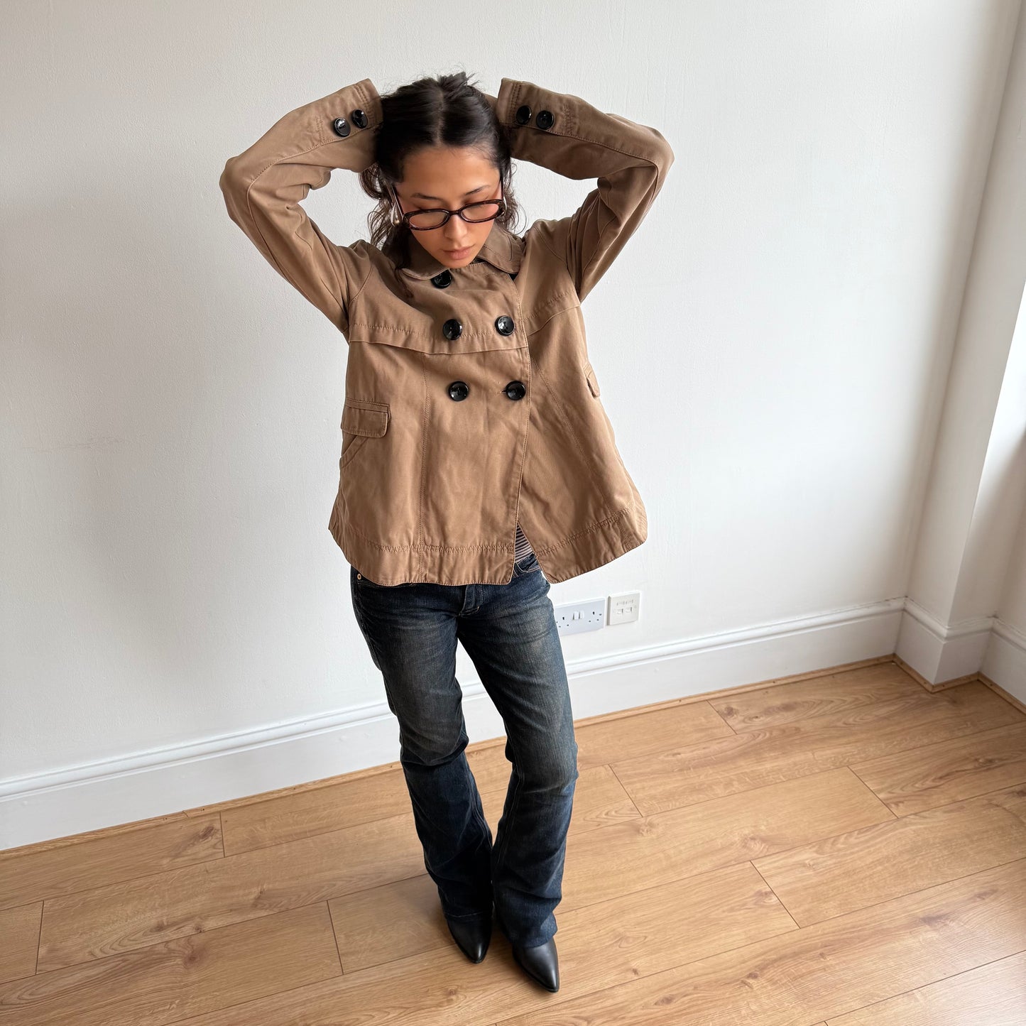 Brown peacoat - Size M