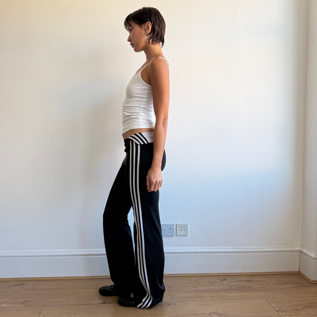 Black Adidas fold waist yoga pants - Size XS