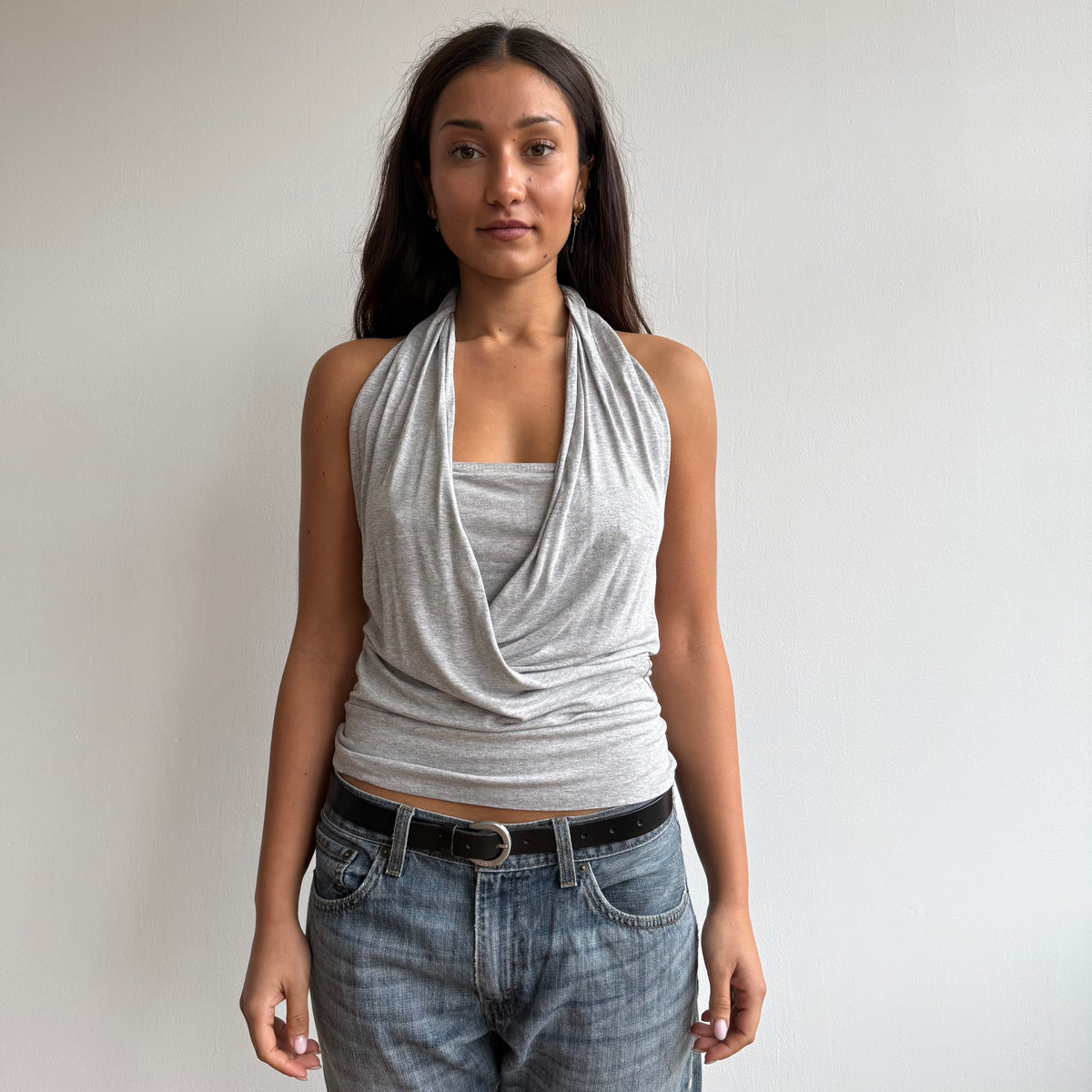 Grey halter wrap top - Size S
