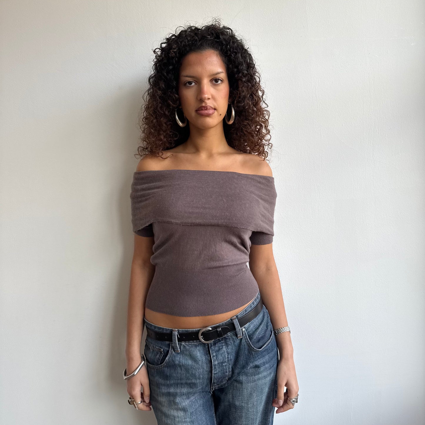 Taupe Bardot knit - Size S